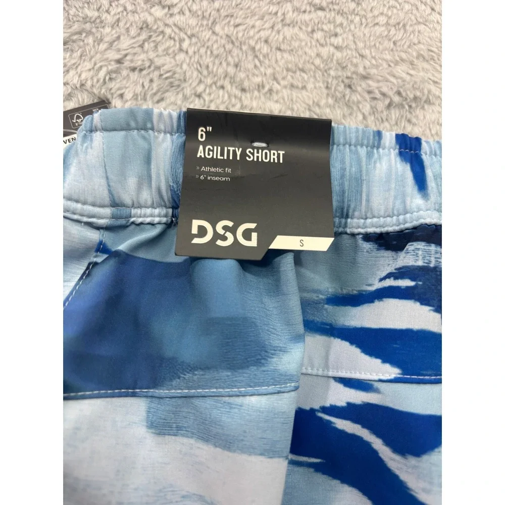 DSG Men's Agility Woven 6 Inch Inseam Athletic Shorts Blue Camo‎ Size S